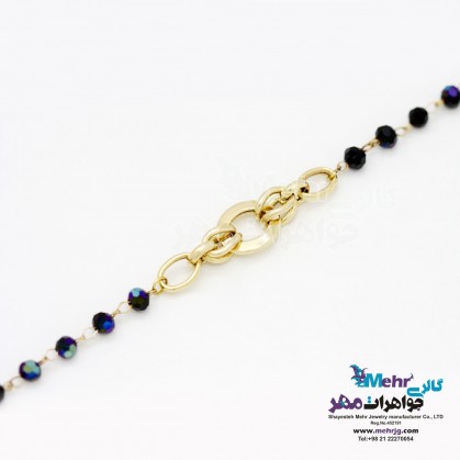 دستبند طلا و مهره - طرح حلقه‌های تودرتو-MB0147